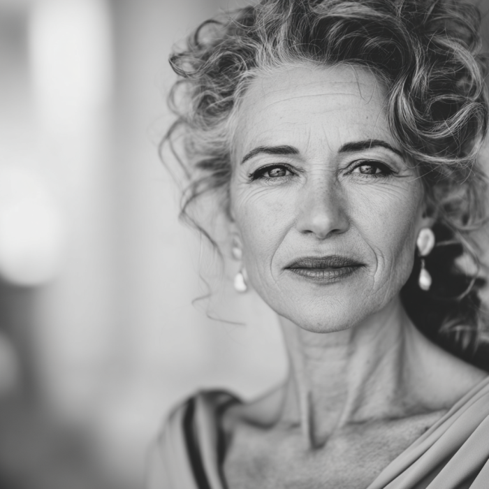 Photo en noir et blanc d'une femme âgée | Source : Midjourney