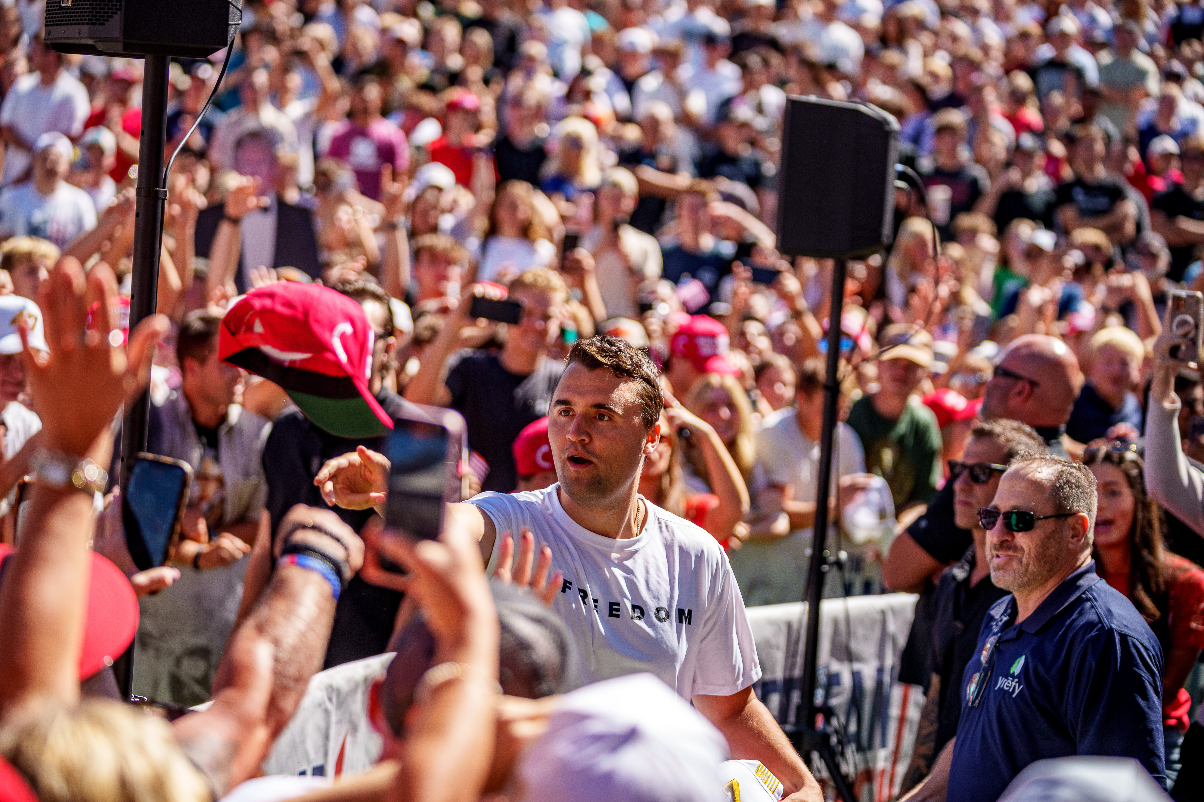 Charlie Kirk à l'Utah Valley University le 10 septembre 2025 à Orem | Source : Getty Images