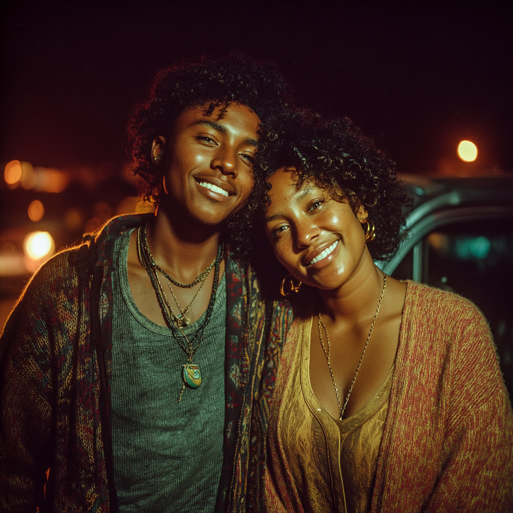Une femme et un garçon heureux | Source : Midjourney