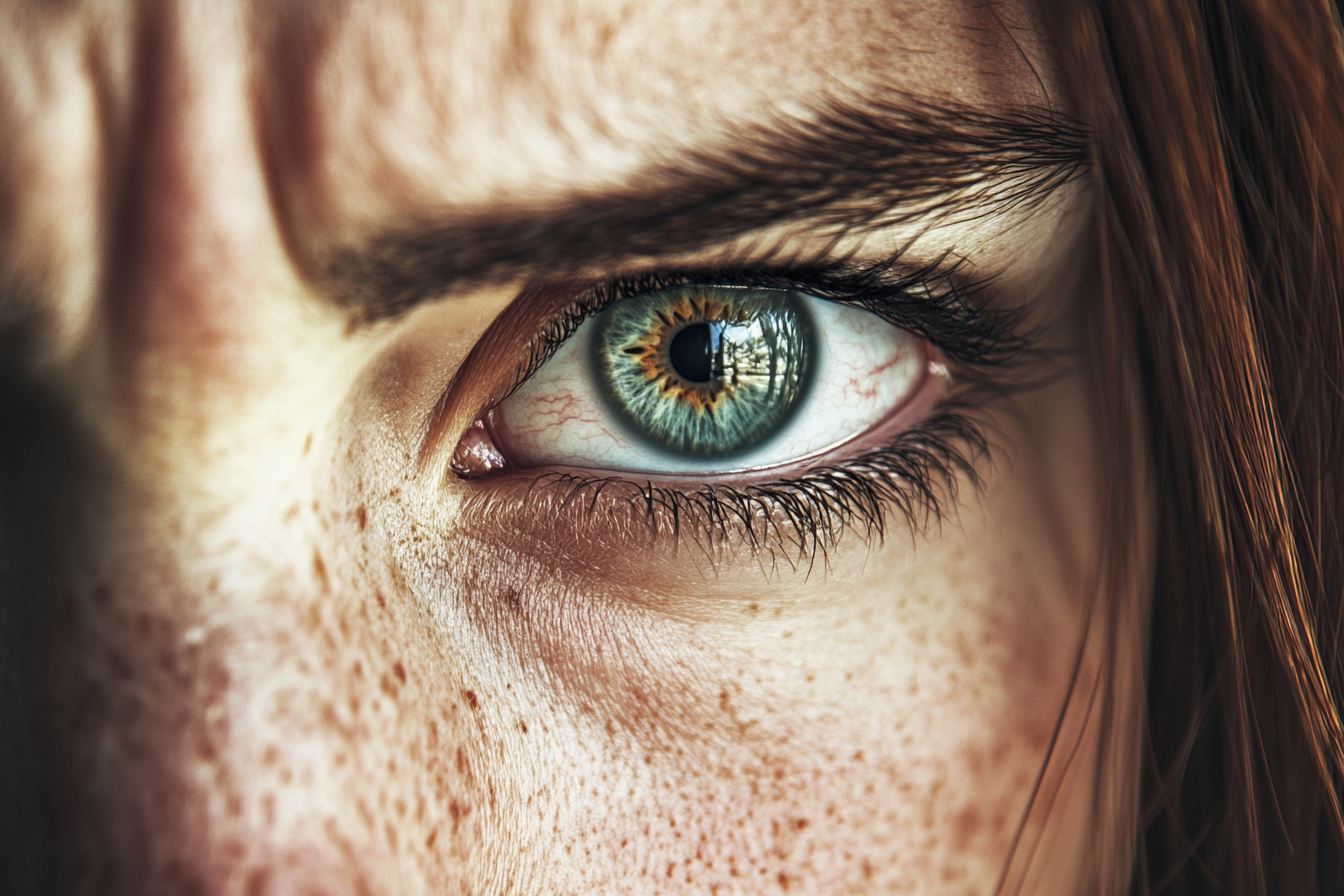 Une femme avec un regard en colère dans les yeux | Source : Midjourney