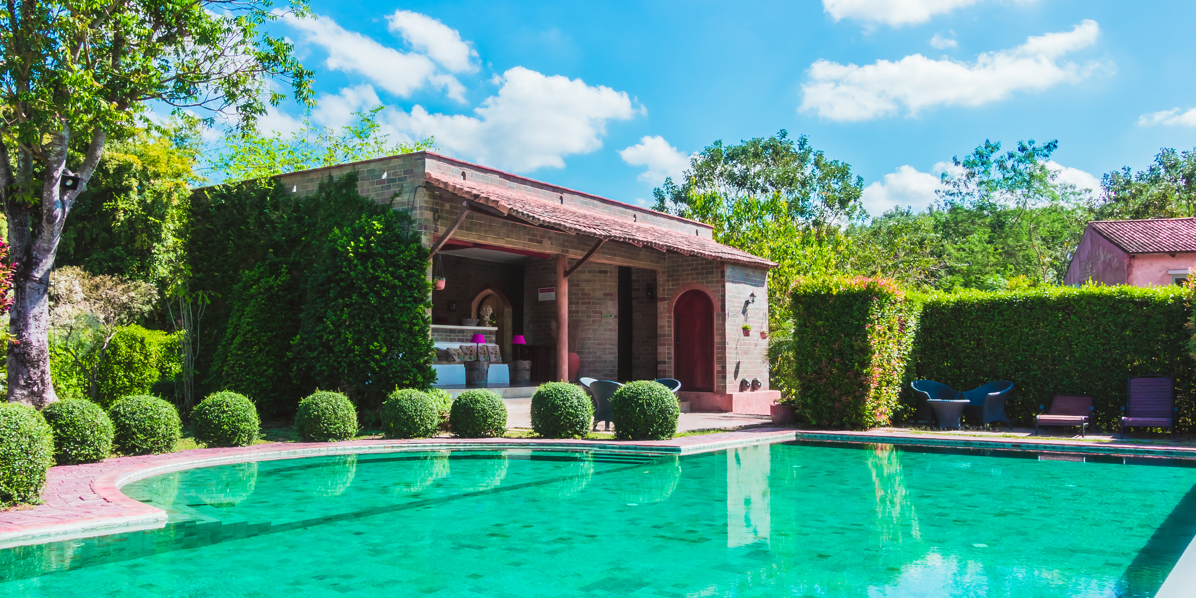 Une piscine dans l'arrière-cour | Source : Freepik