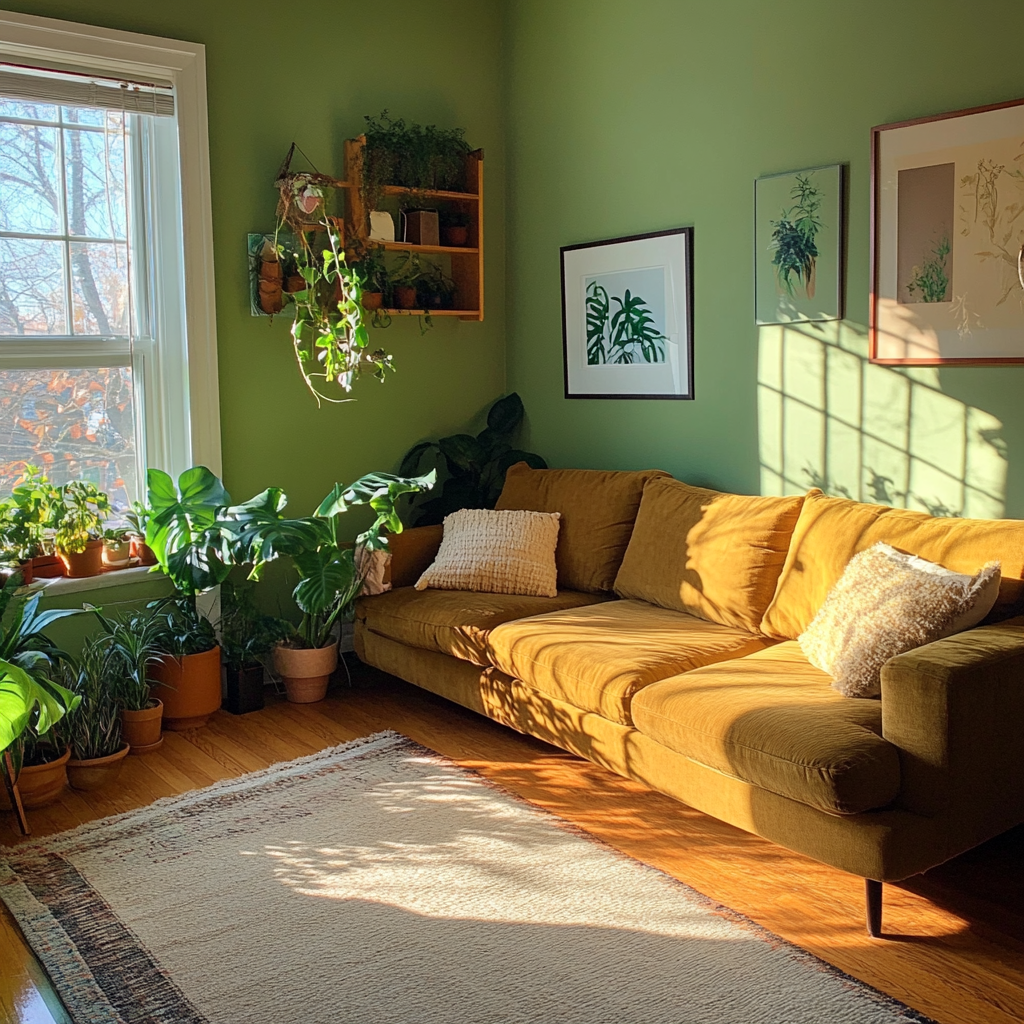 Un salon rempli de plantes | Source : Midjourney