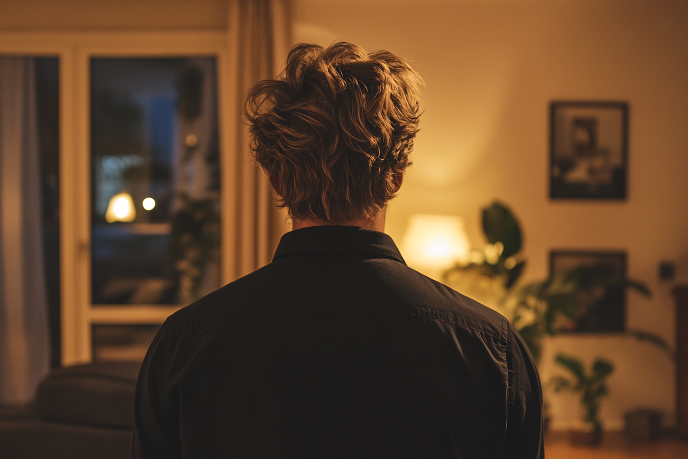 Le dos d'un homme qui se dirige vers une porte | Source : Midjourney