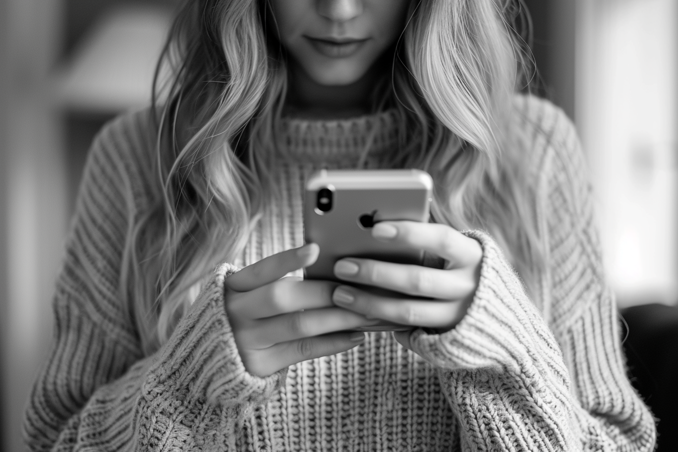 Une fille qui envoie un texto | Source : Midjourney
