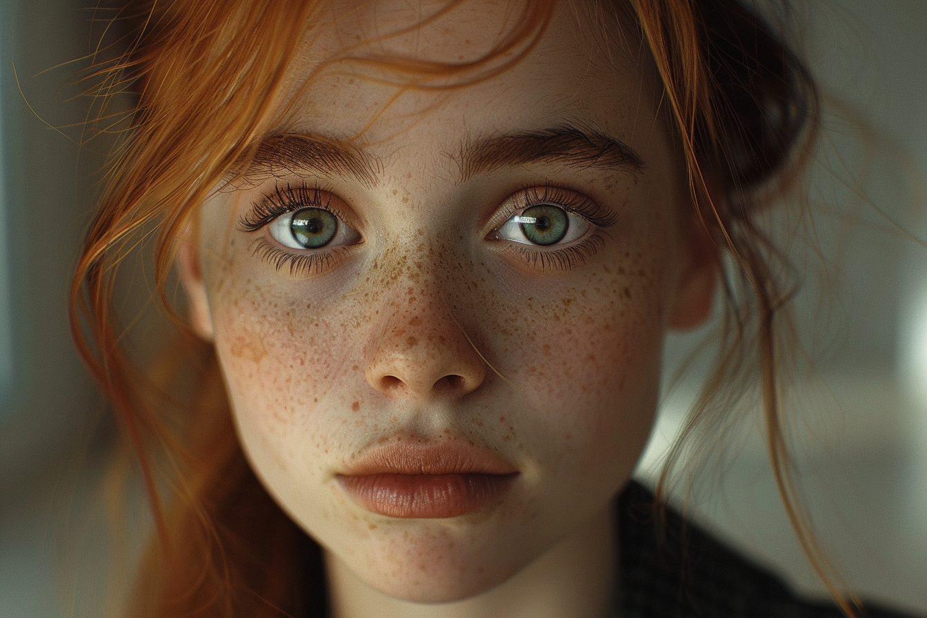Gros plan sur le visage d'une femme | Source : Midjourney