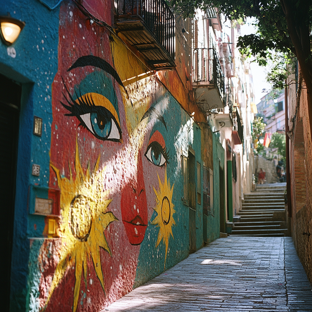 Une peinture murale sur un mur | Source : Midjourney