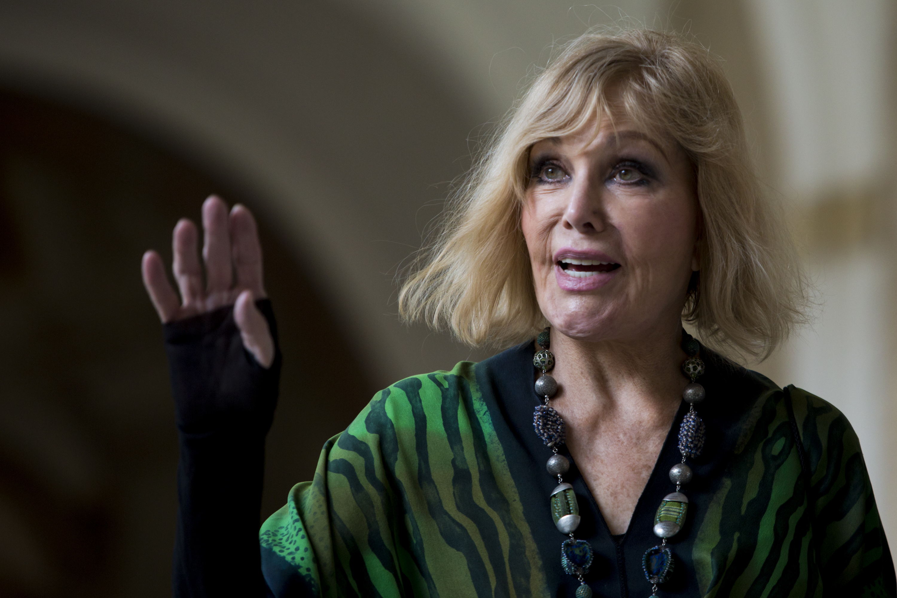 La star de « Vertigo » lors d'une séance photo pendant le Festival international du film Febiofest Prague, le 20 mars 2015, en République tchèque. | Source : Getty Images