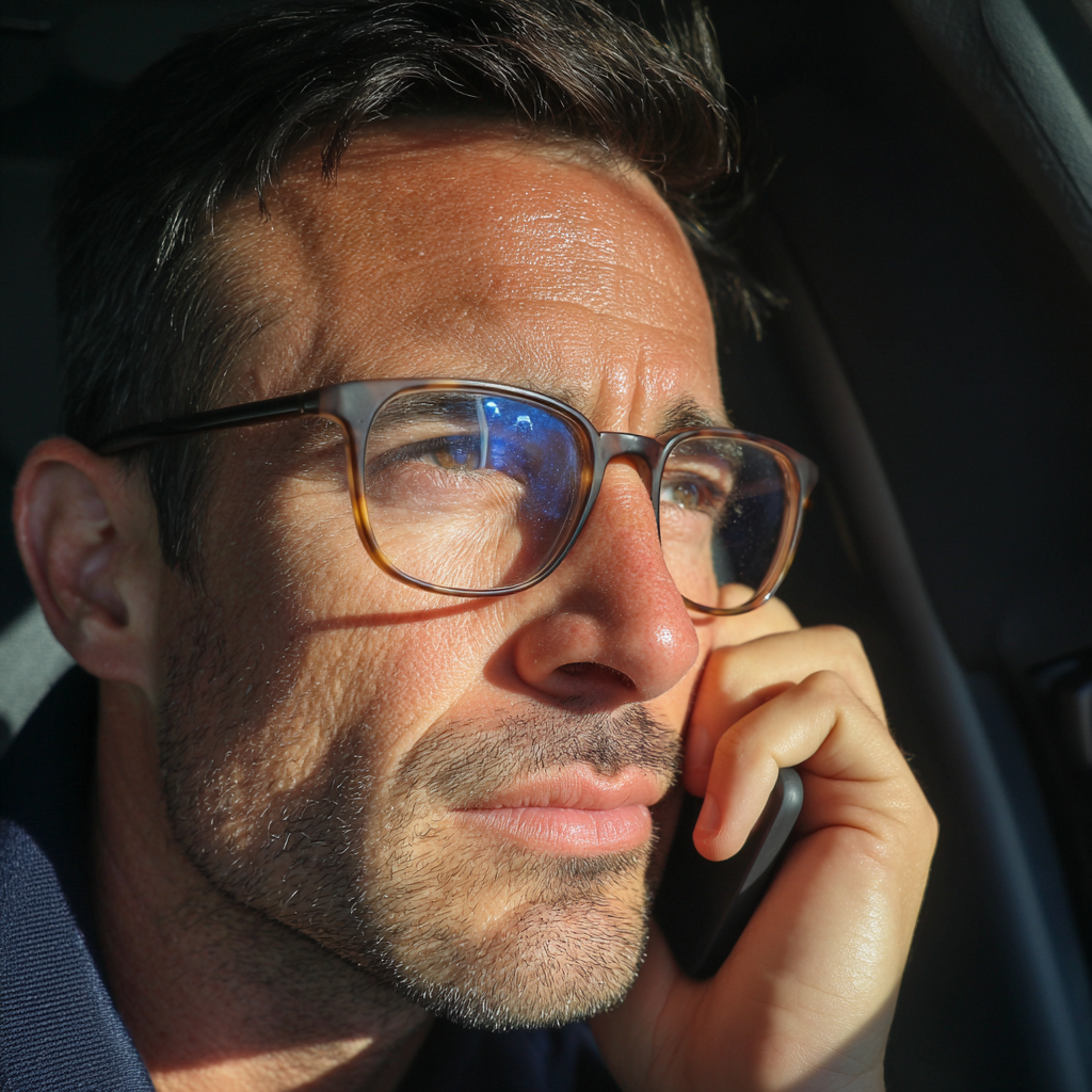 Gros plan sur un homme qui parle au téléphone | Source : Midjourney