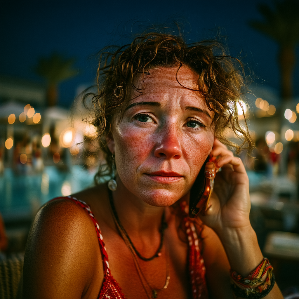 Une femme au téléphone | Source : Midjourney