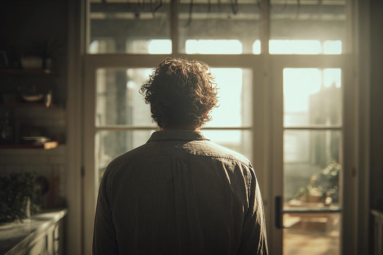 Un homme debout dans une maison | Source : Midjourney