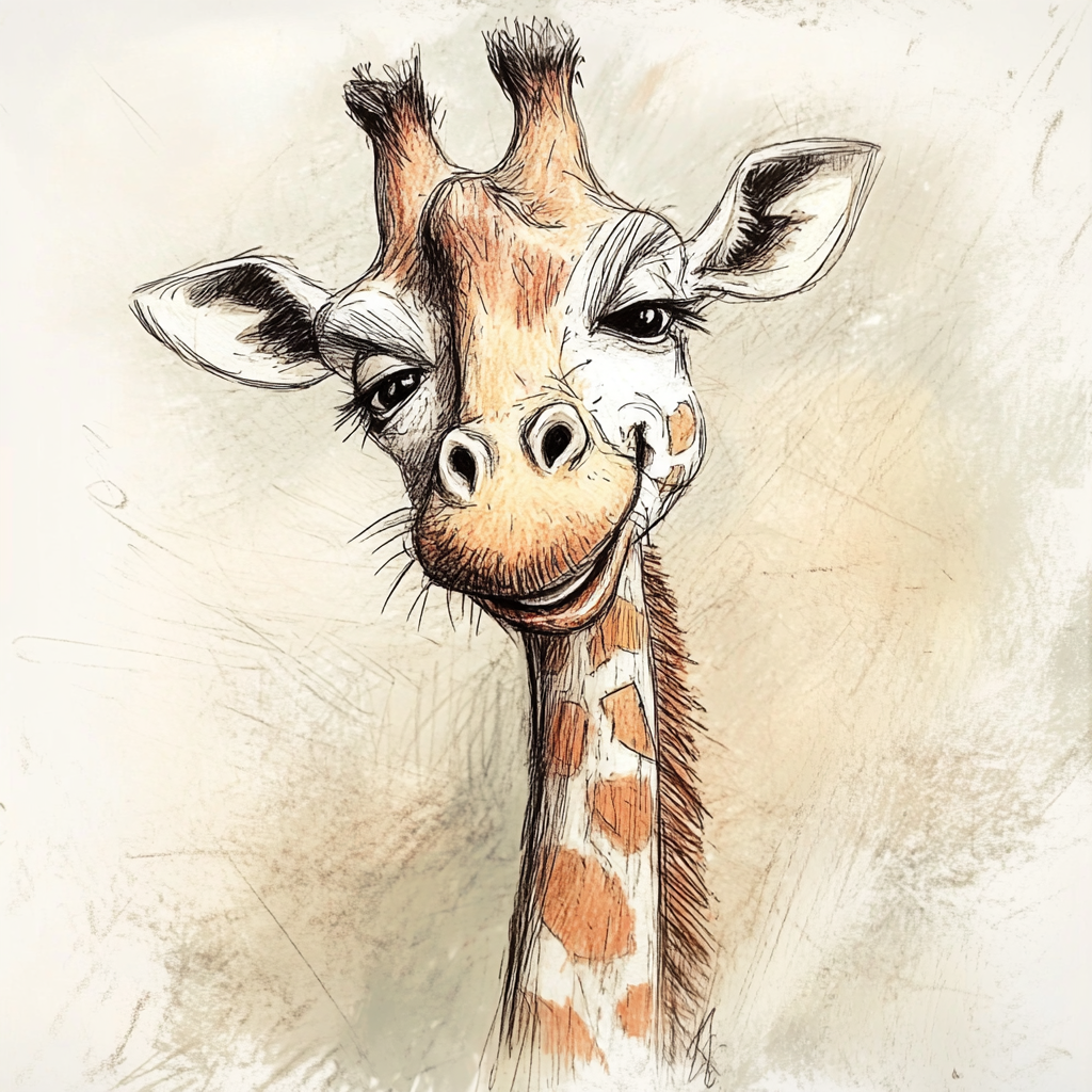 Dessin d'une girafe | Source : Midjourney