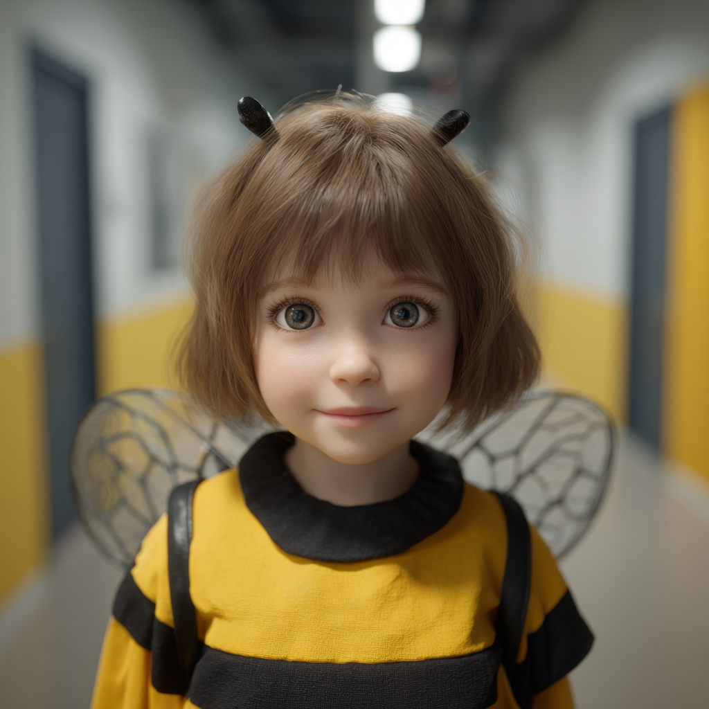 Une petite fille dans un costume | Source : Midjourney