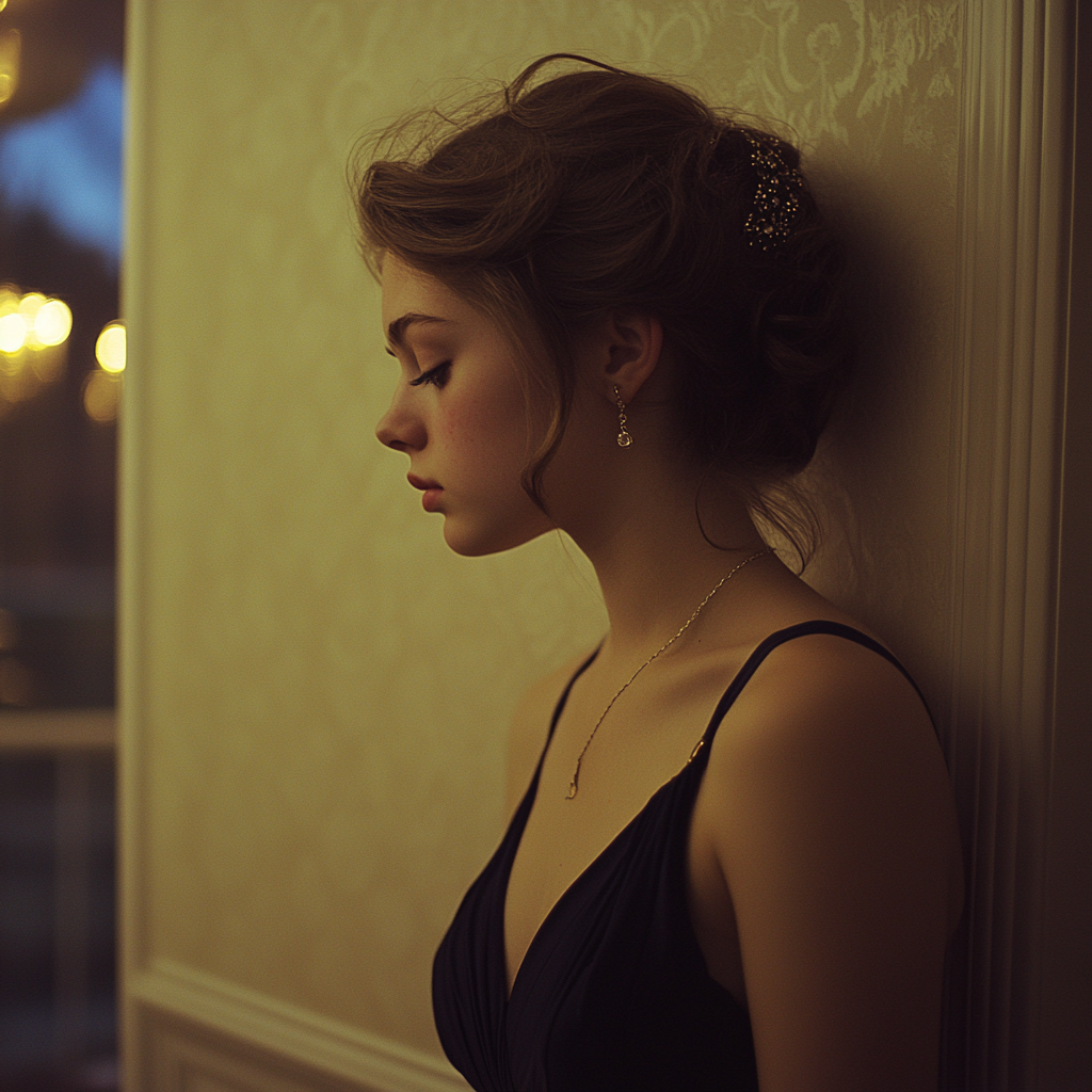 Une femme triste le soir du bal de fin d'année | Source : Midjourney