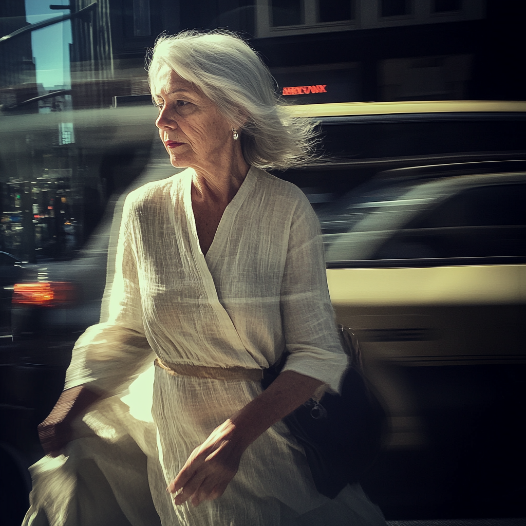 Une femme qui monte dans un taxi | Source : Midjourney