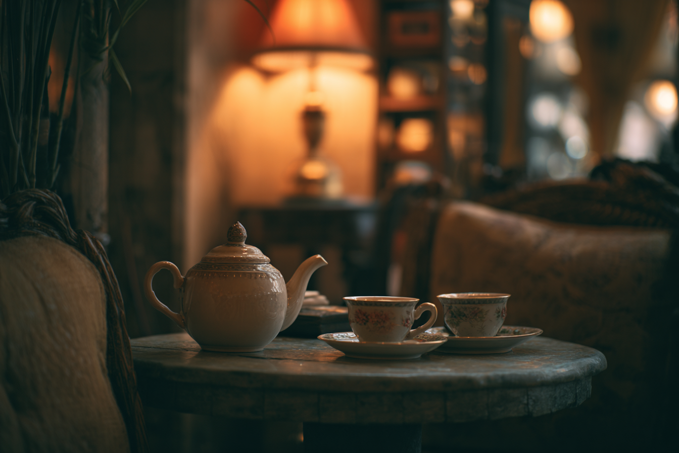 Une théière avec deux tasses | Source : Midjourney