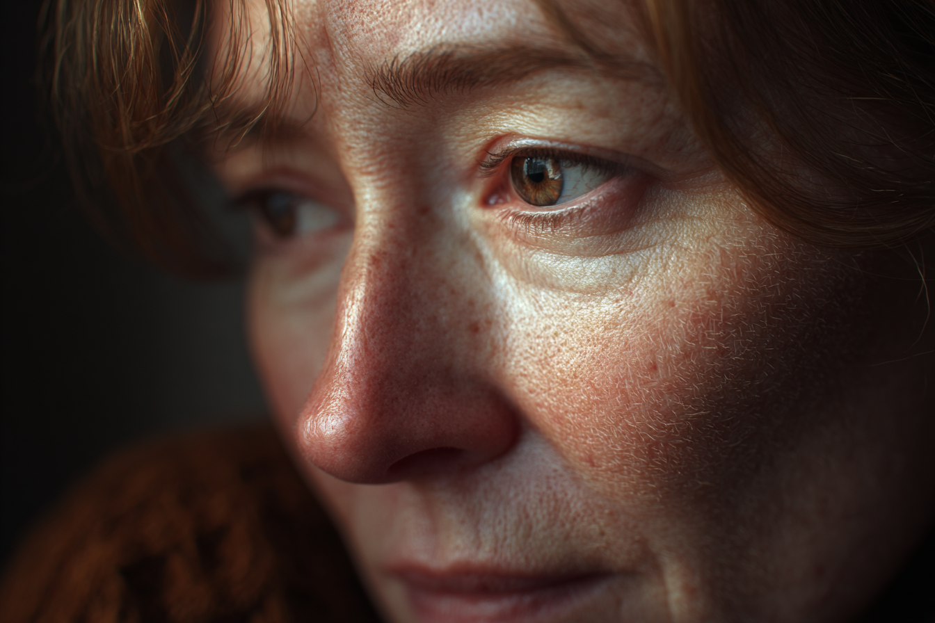 Gros plan sur le visage d'une femme | Source : Midjourney