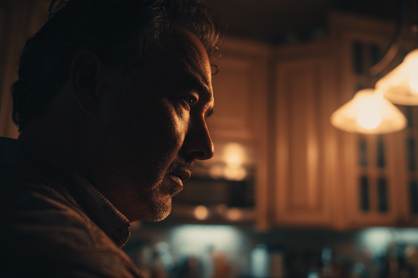 Un homme debout dans la cuisine | Source : Midjourney