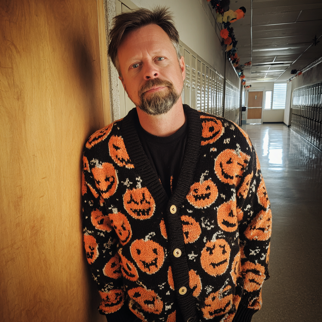 Un enseignant debout dans un couloir | Source : Midjourney