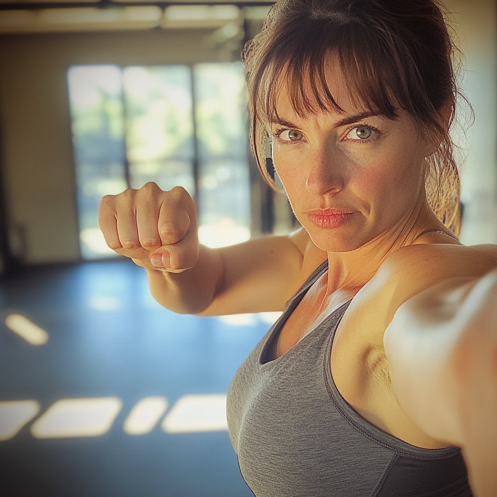 Une femme à la salle de sport | Source : Midjourney