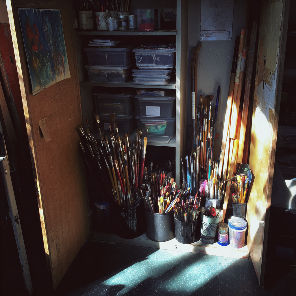 Un placard à fournitures artistiques | Source : Midjourney