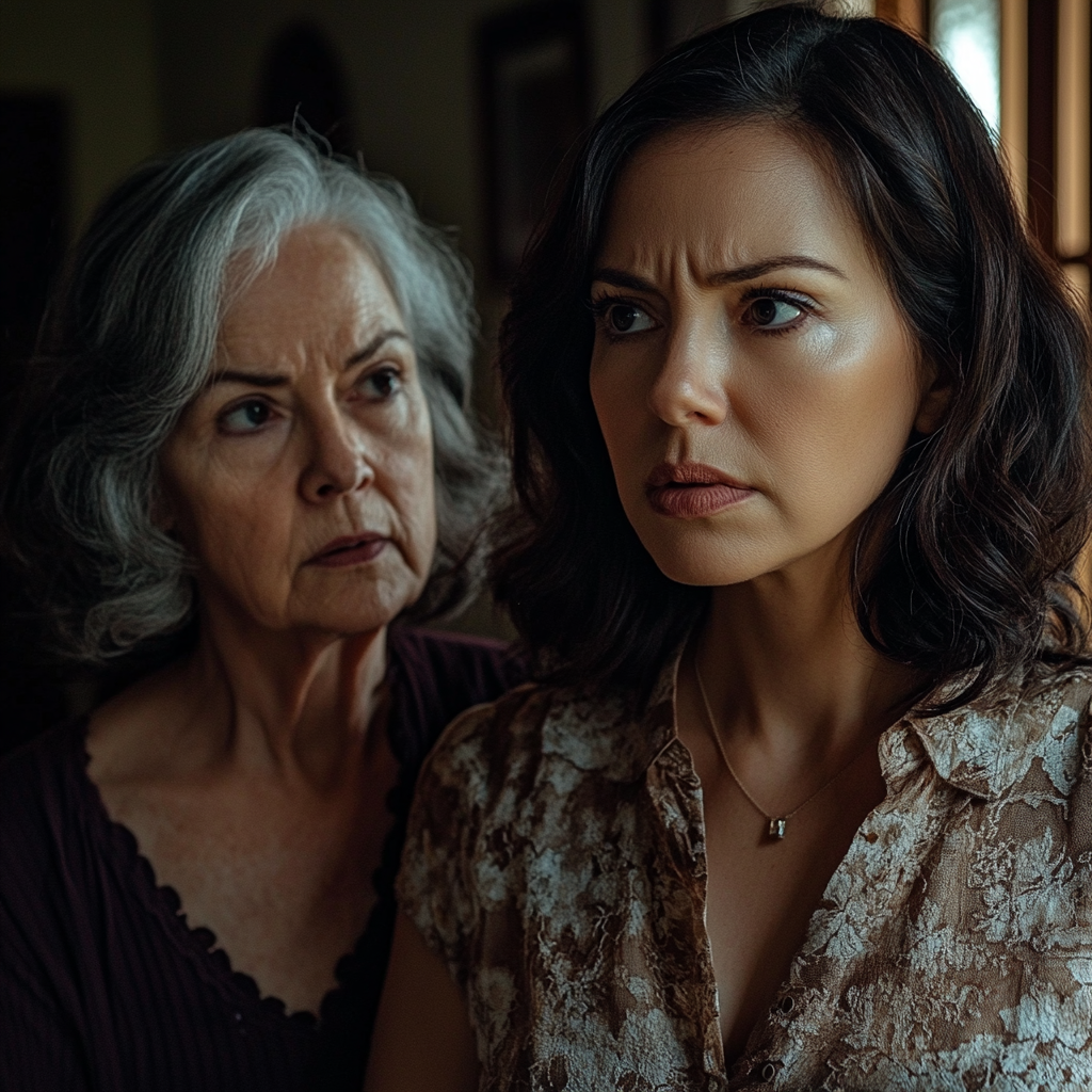 La tension monte entre la femme et sa belle-mère. | Source : Midjourney