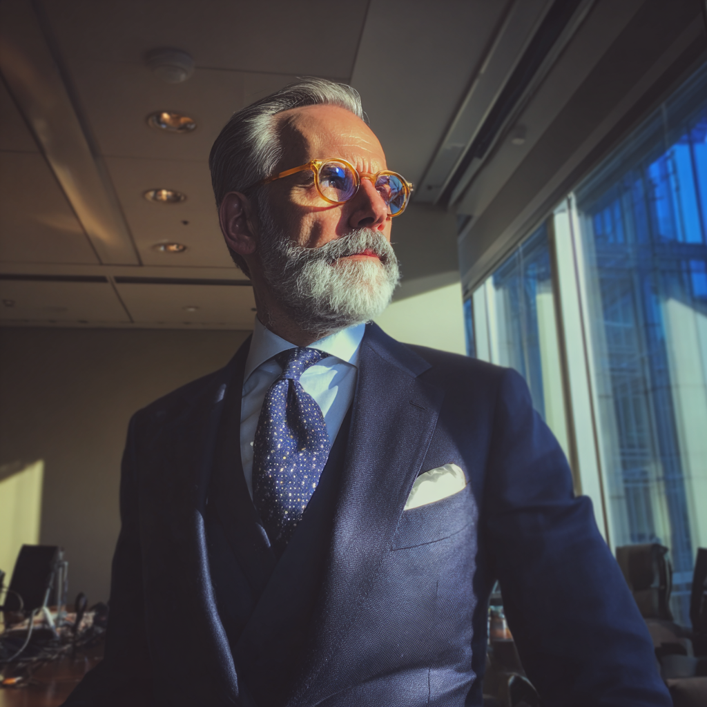 Un avocat portant un costume bleu marine | Source : Midjourney