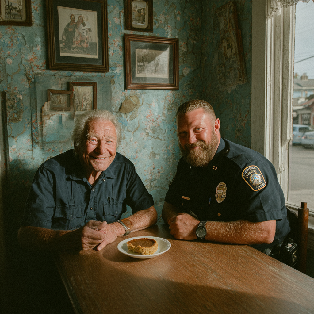 Deux hommes qui mangent ensemble | Source : Midjourney