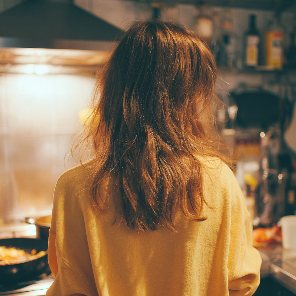 Une femme occupée dans la cuisine | Source : Midjourney