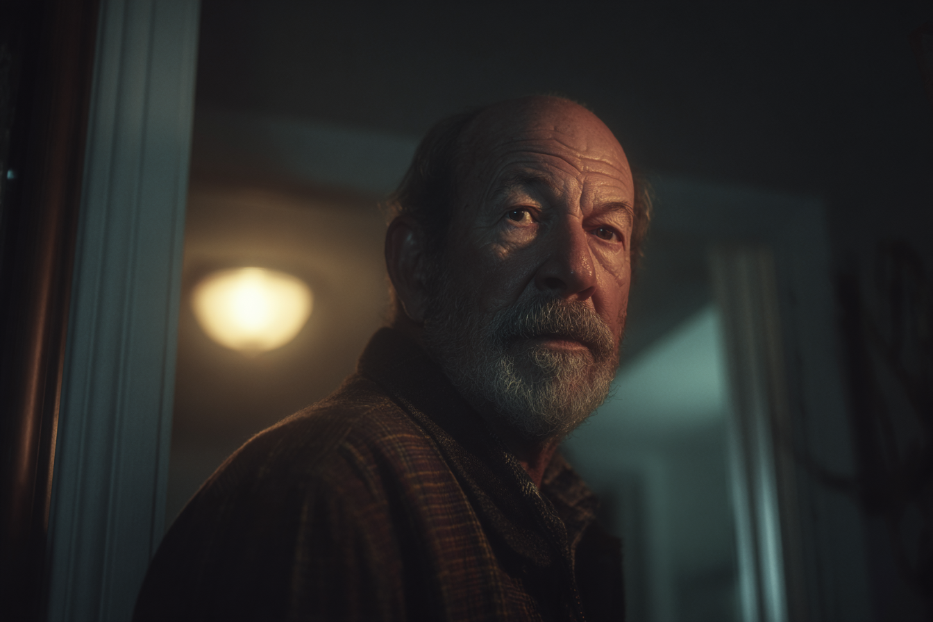 Un homme âgé se tenant dans la maison de sa fille | Source : Midjourney