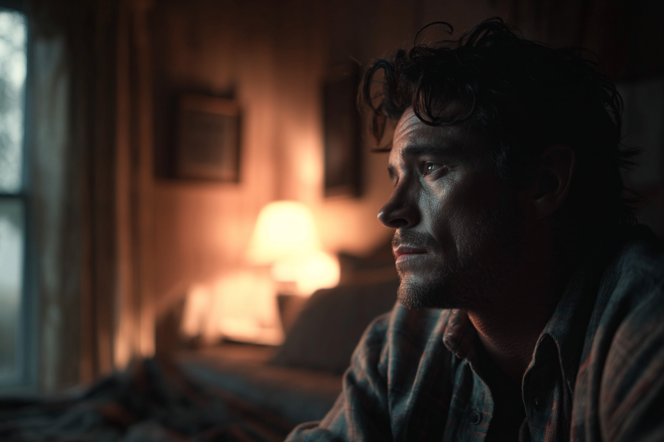 Un homme dans sa chambre | Source : Midjourney