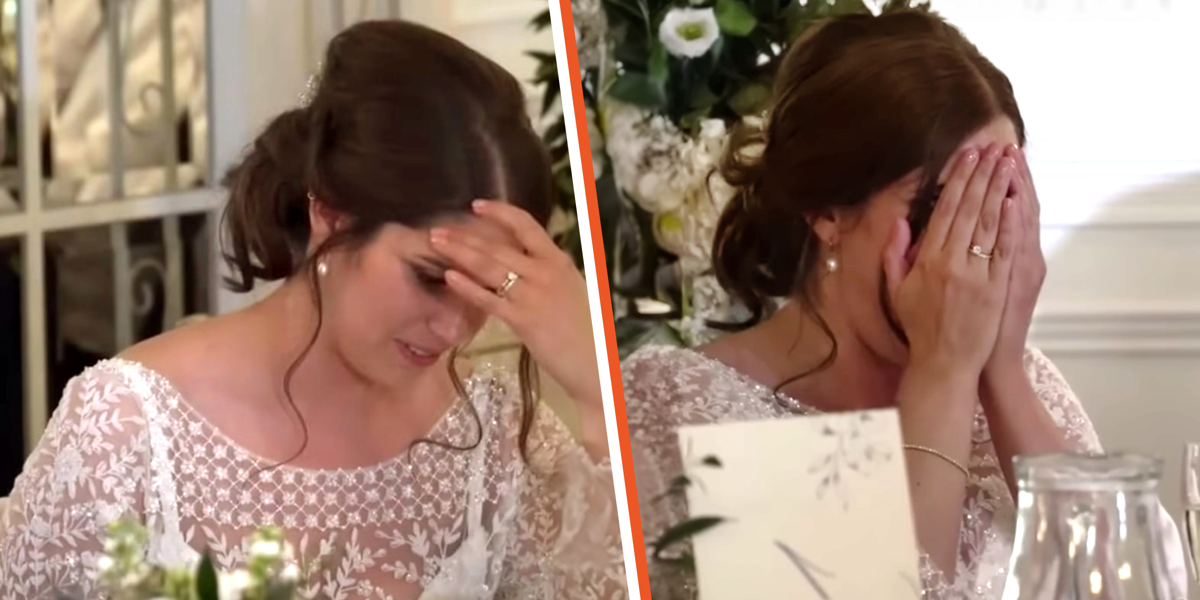 La jeune mariée Katie pendant le discours de mariage de son époux Ian Young | Source : YouTube / Daily Record