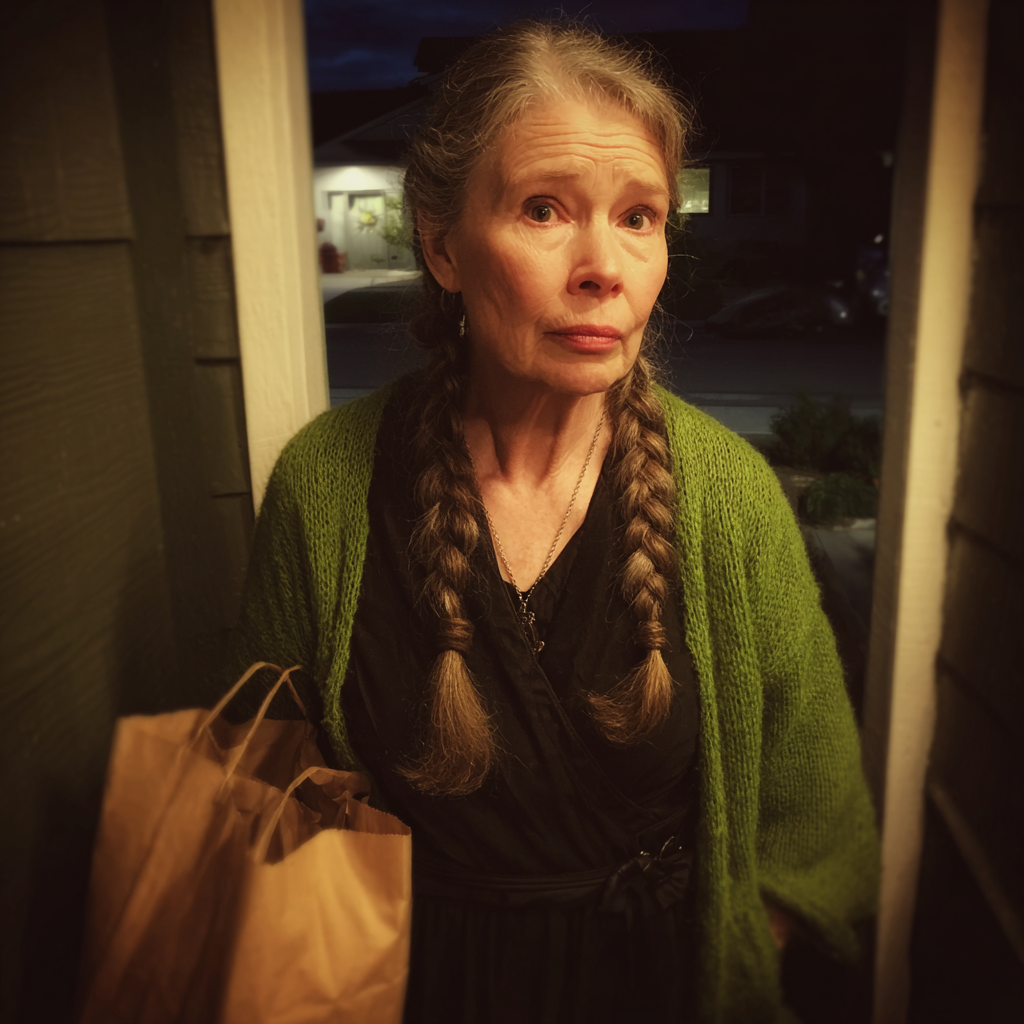 Une femme tenant un sac en papier brun | Source : Midjourney
