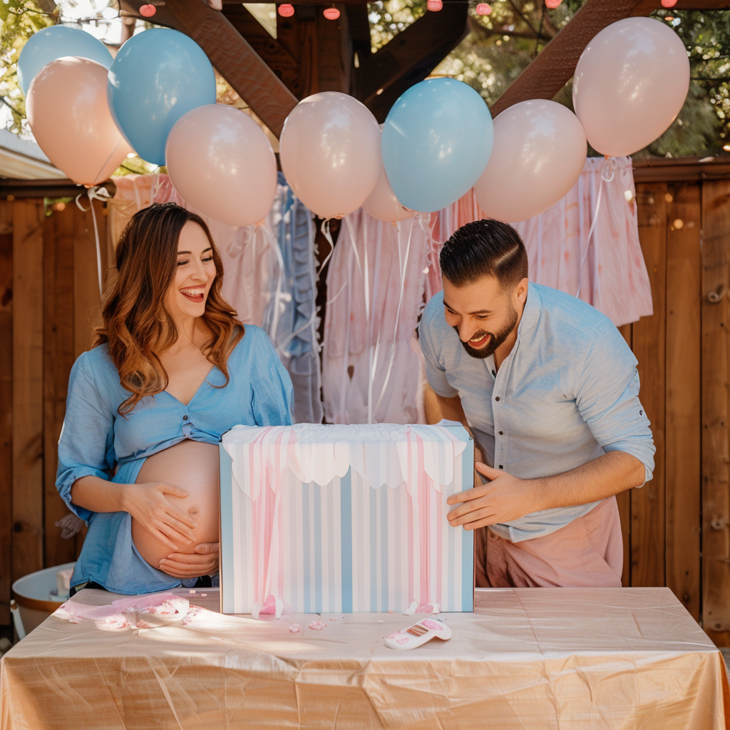 Un couple excité à une révélation du sexe | Source : Midjourney