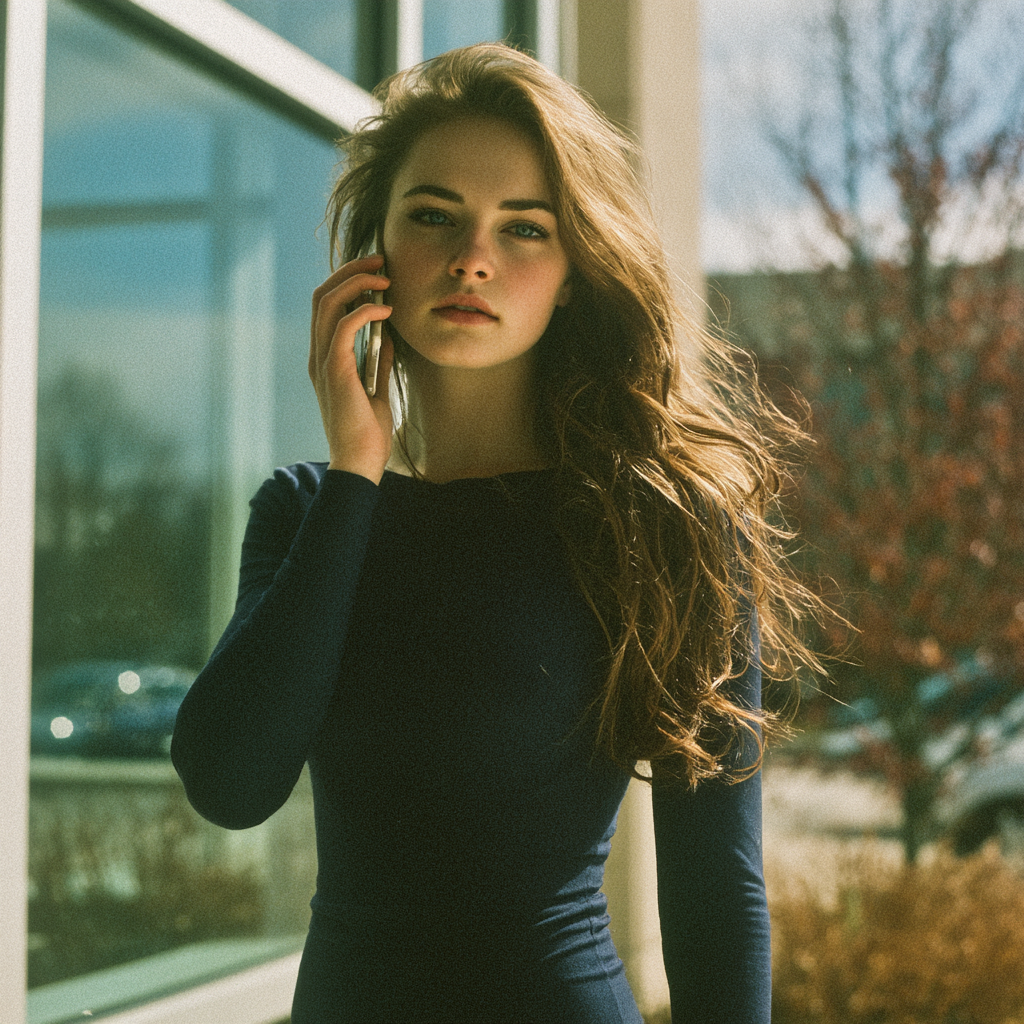 Une femme pensive se tenant à l'extérieur | Source : Midjourney