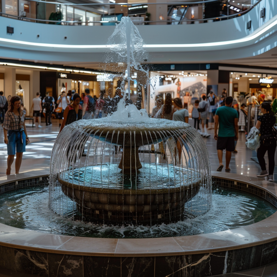 Une fontaine dans un centre commercial | Source : Midjourney
