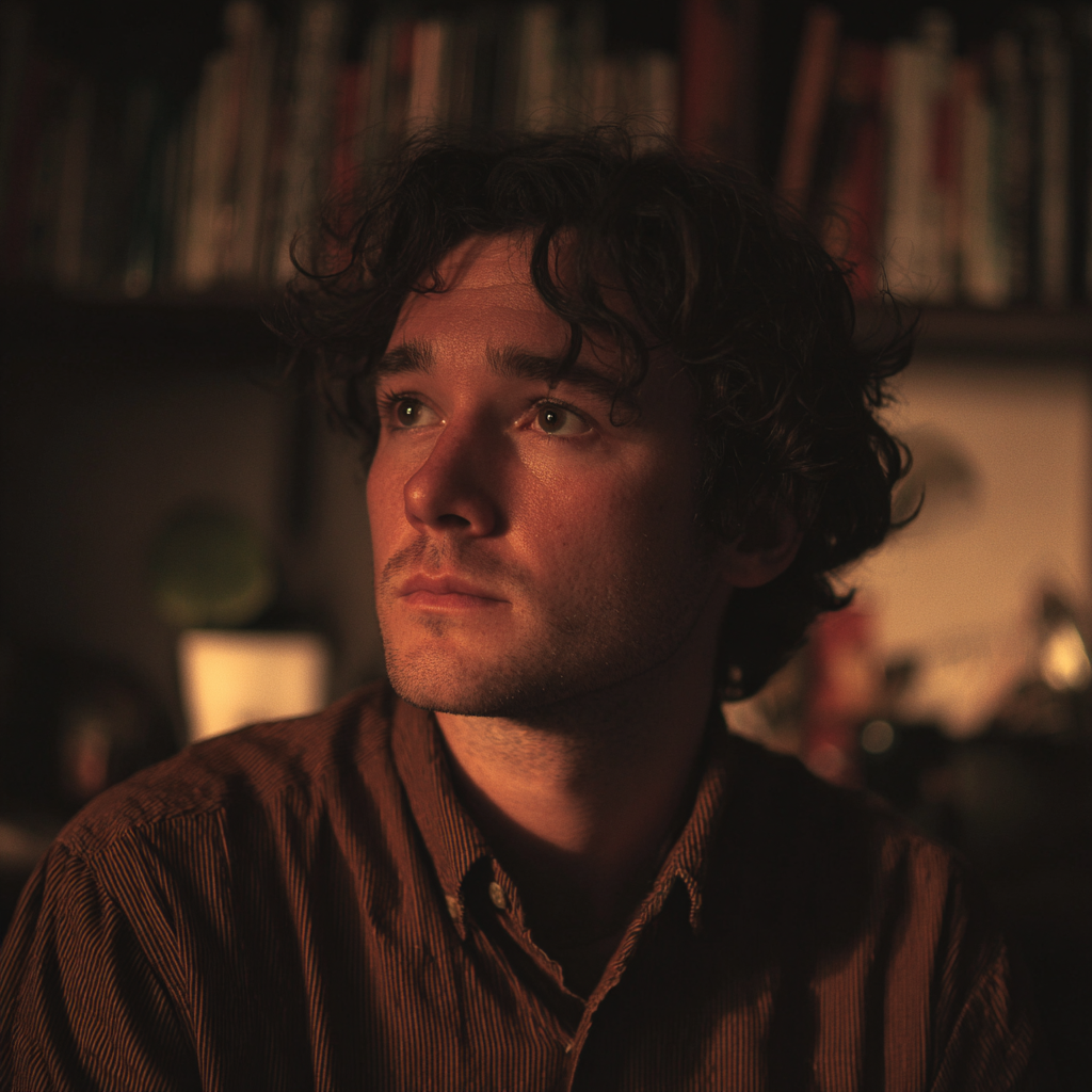 Un homme pensif portant une chemise en lin | Source : Midjourney