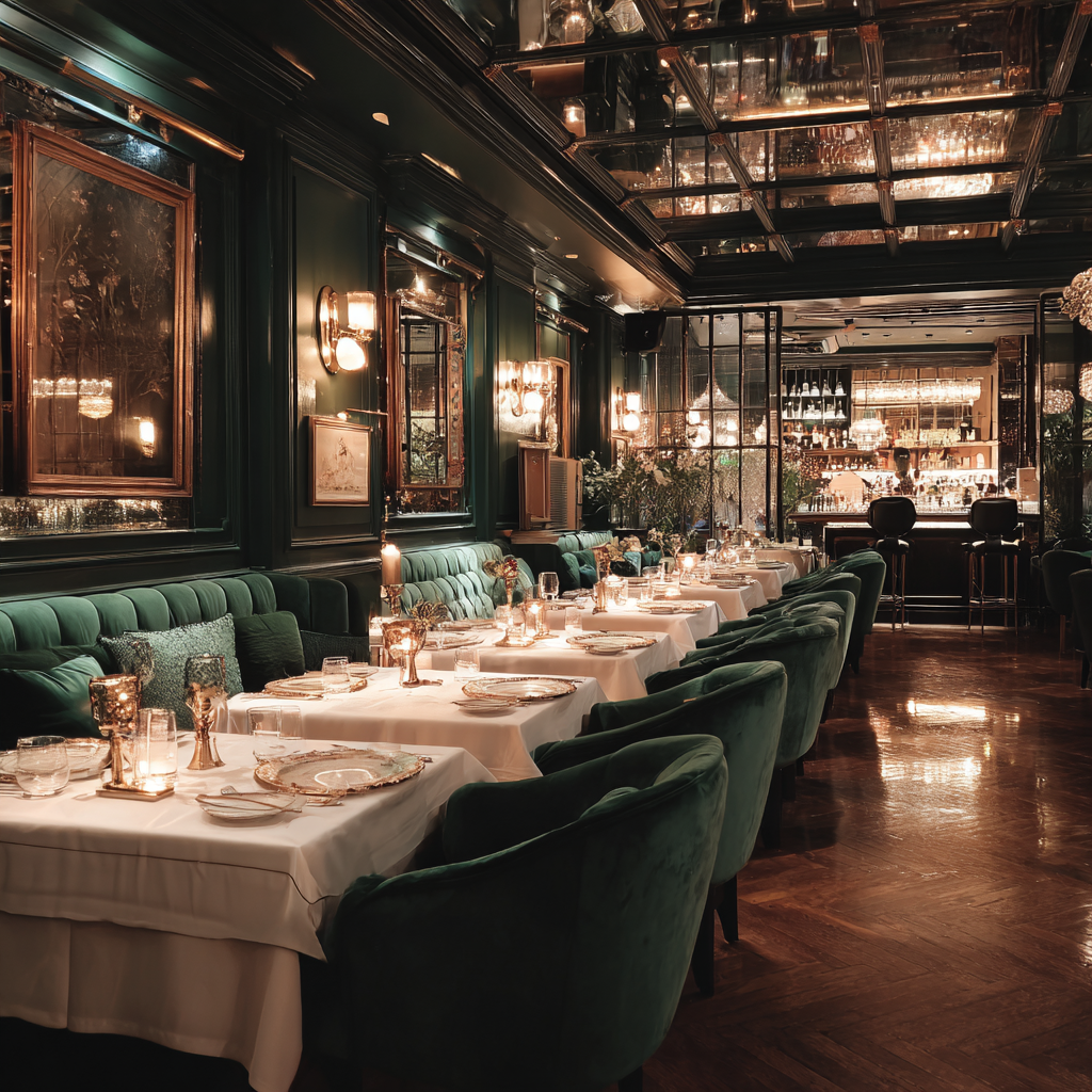 L'intérieur d'un restaurant chic | Source : Midjourney