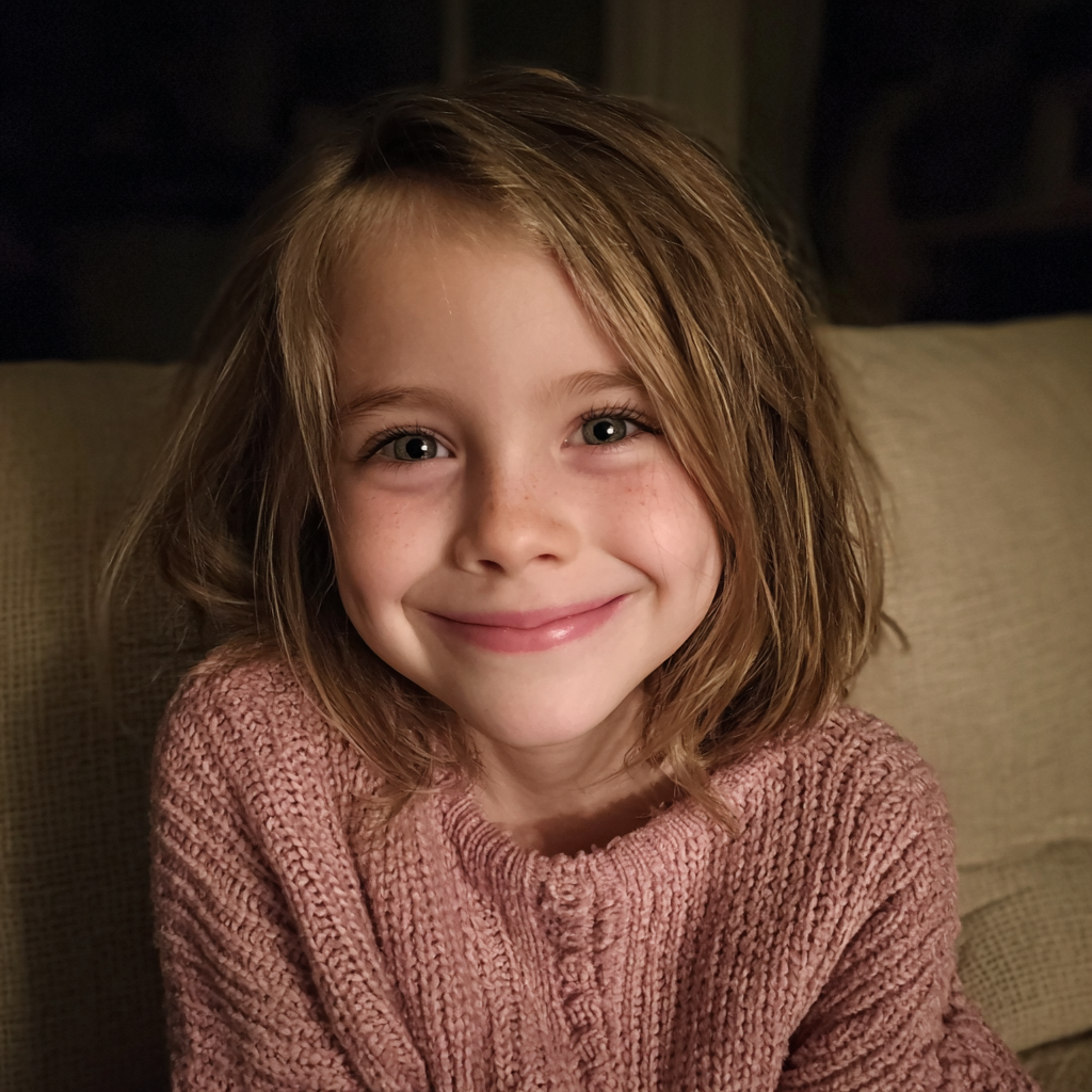 Une petite fille souriante portant un maillot rose | Source : Midjourney