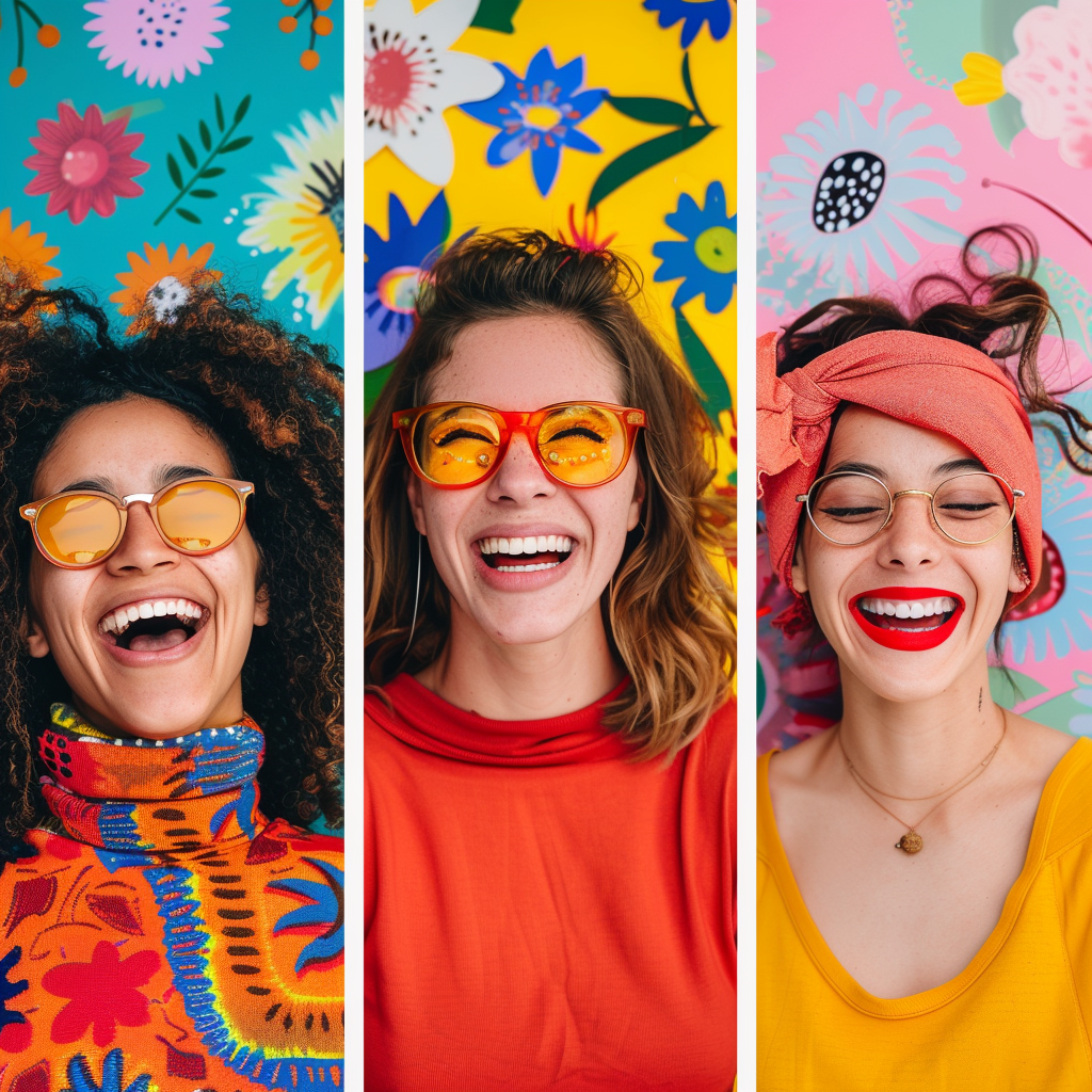 3 femmes heureuses | Source : Midjourney