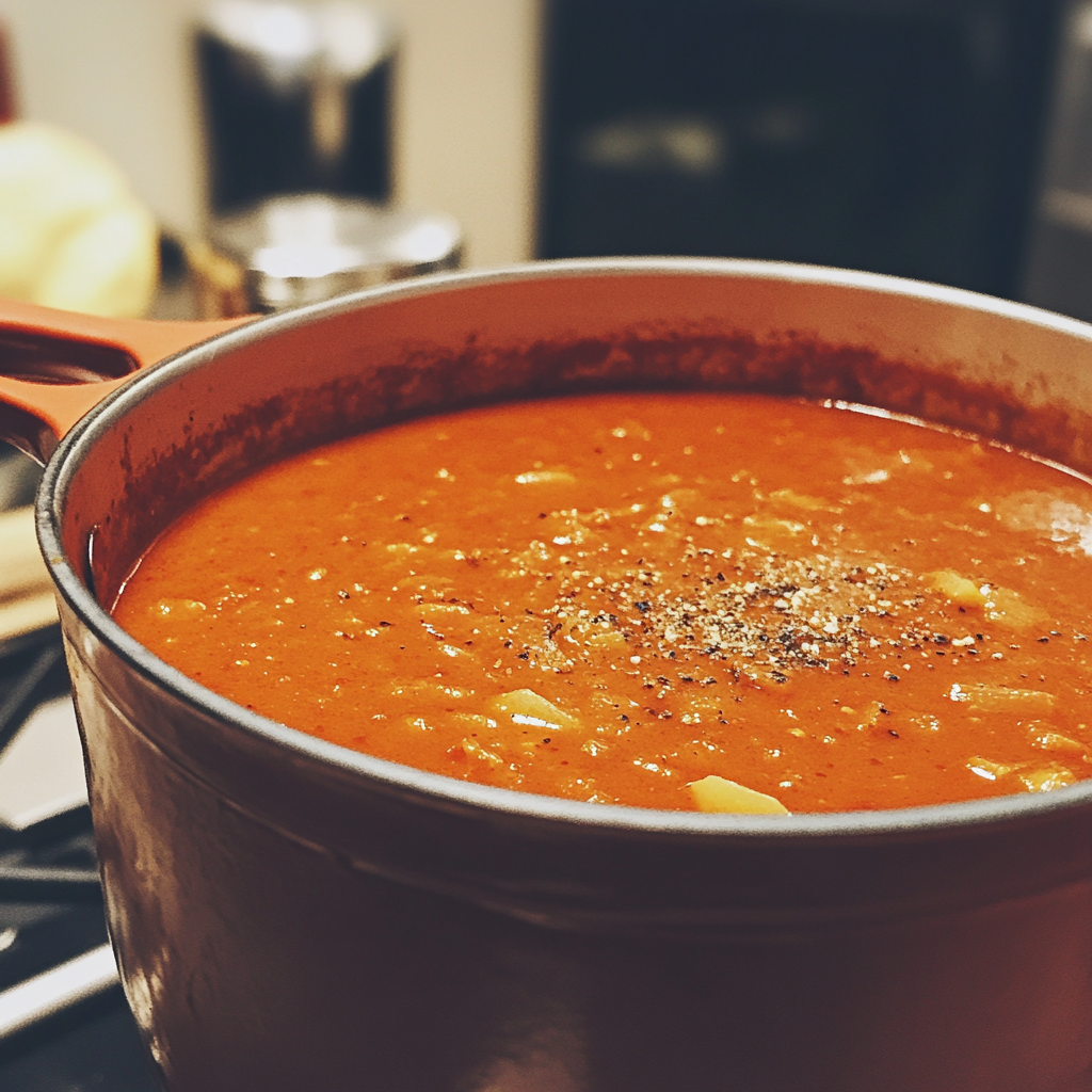 Une marmite de soupe sur un réchaud | Source : Midjourney