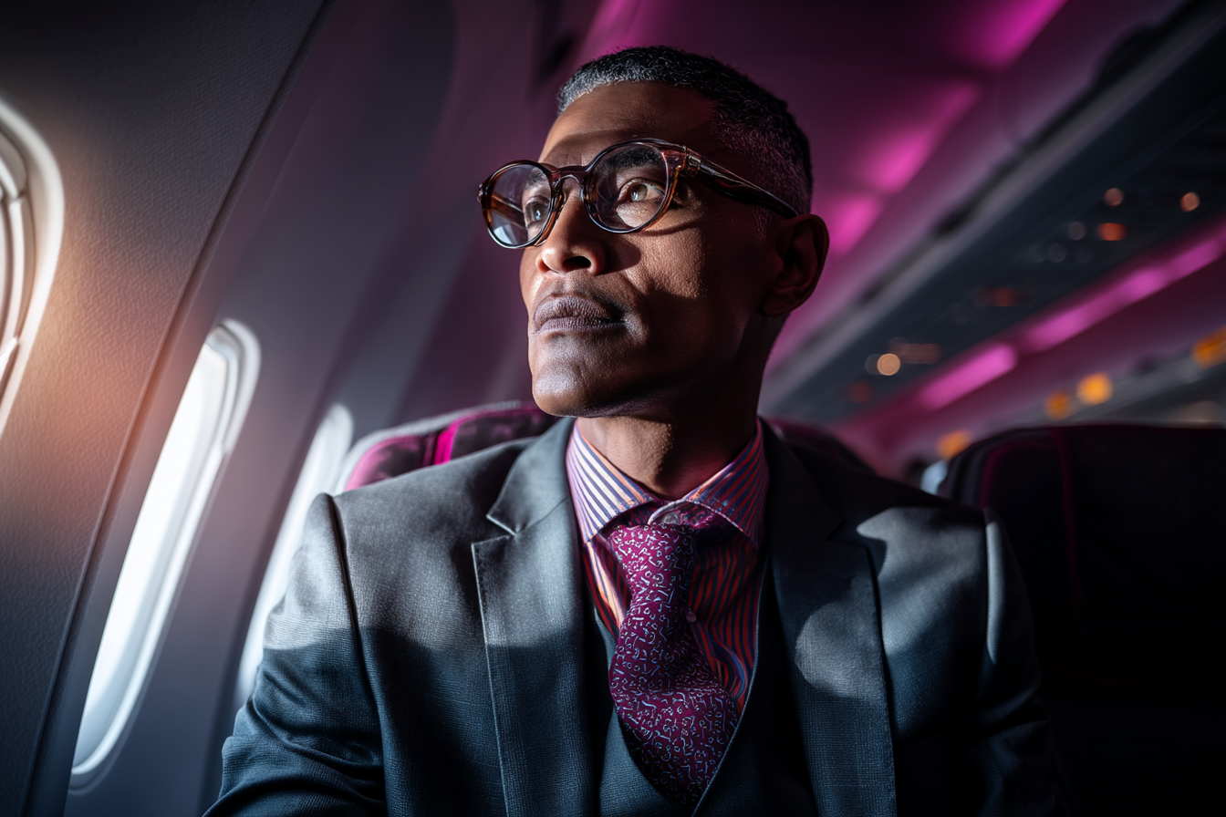 Un homme dans un avion | Source : Midjourney