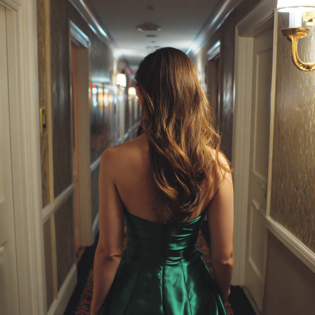 Une femme marchant dans un couloir | Source : Midjourney
