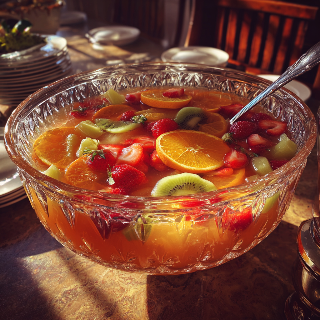 Un bol de punch aux fruits sur une table | Source : Midjourney