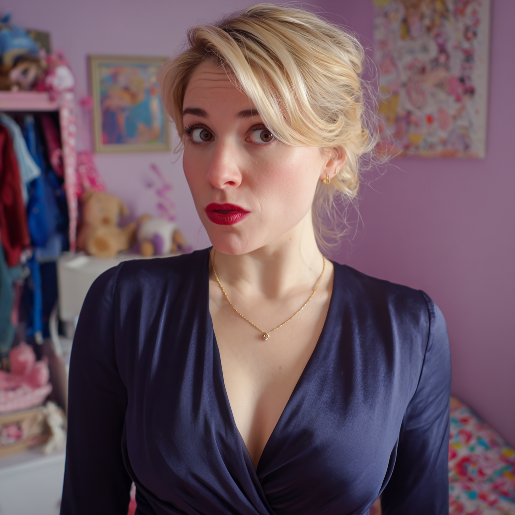Une femme surprise dans la chambre d'un enfant | Source : Midjourney