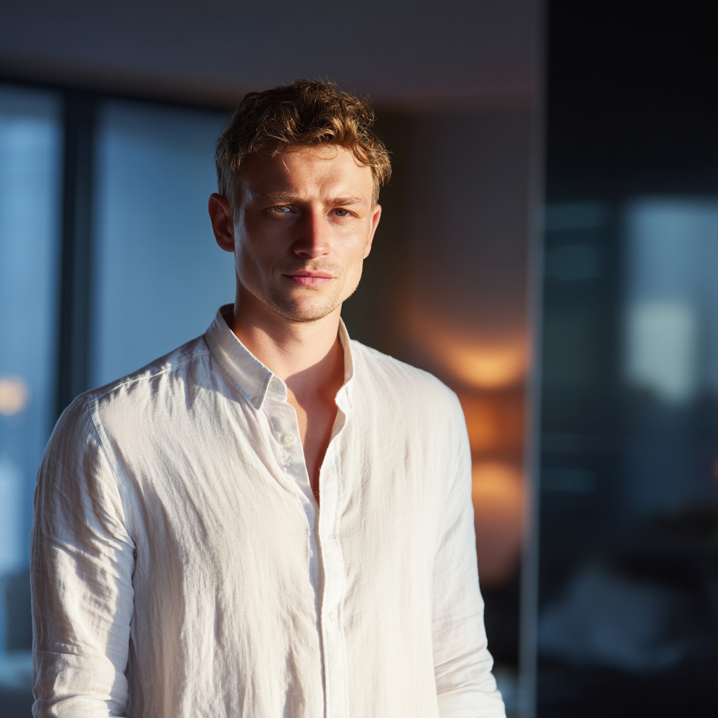 Un homme debout dans sa maison | Source : Midjourney