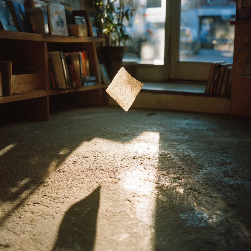 Une note flottant sur le sol | Source : Midjourney