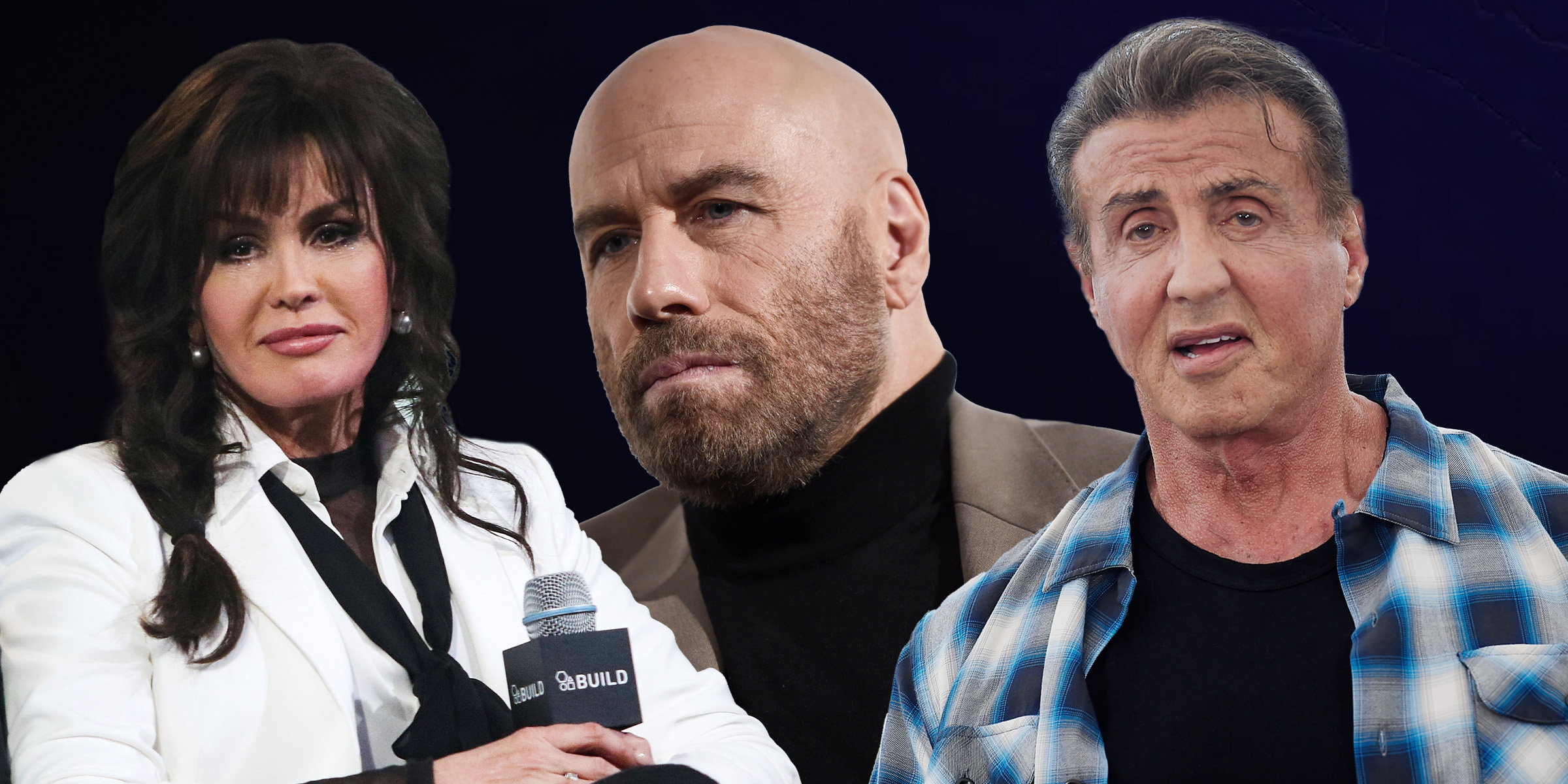 Marie Osmond | John Travolta | Sylvester Stallone | Source : Getty Images