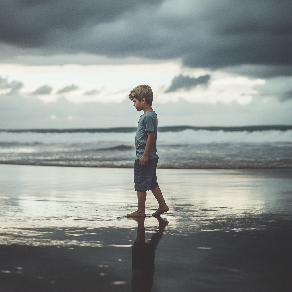 Un jeune garçon qui marche | Source : Midjourney