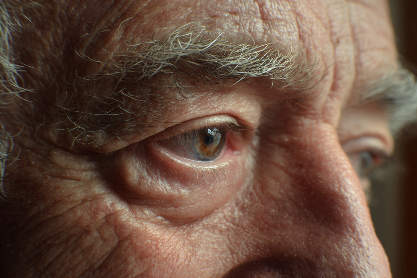 Gros plan sur les yeux d'un homme âgé | Source : Midjourney