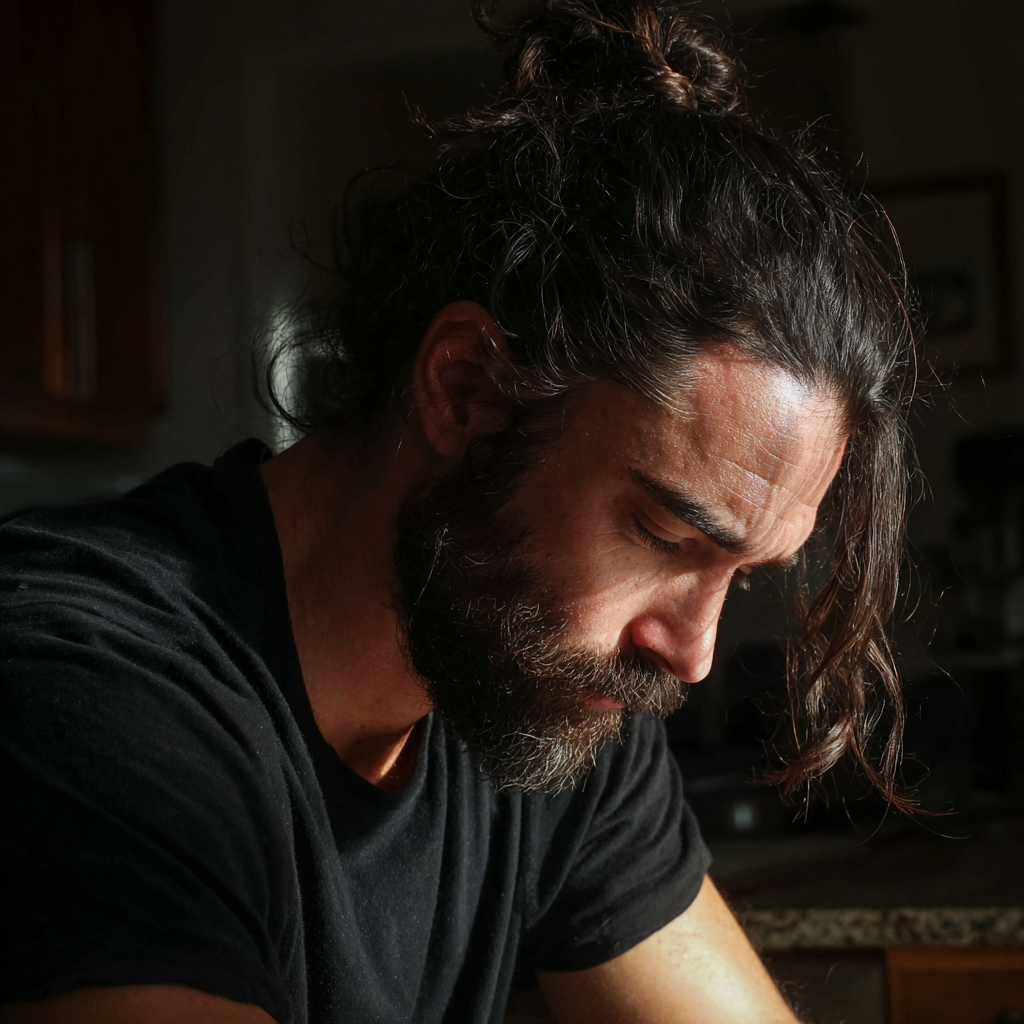 Gros plan sur un homme émotif | Source : Midjourney